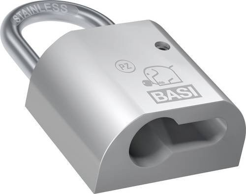 BASI Vorhängeschloss PZ5090-0020 mit Schlüssel, Messing, Silber, Breite: 50 mm - Bild 1