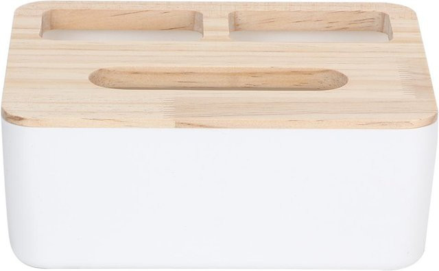 Multifunktionaler Desktop-Papieraufbewahrungshalter und Taschentuchbox mit Deckel von OutsideWorld in Beige - Bild 1