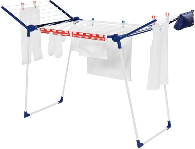 Leifheit Standtrockner Pegasus 180 Solid Plus in Weiss und Blau mit 18 m Leinenlänge - Bild 1