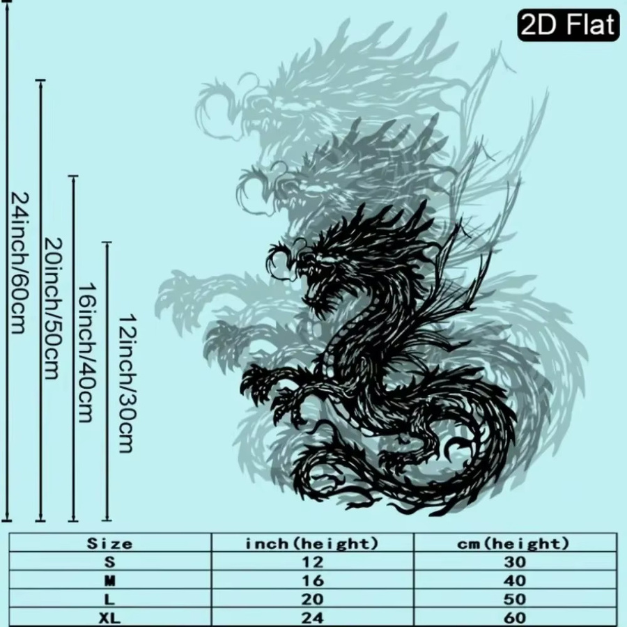 CIFBUY Chinesische Drachen Wandkunst aus Metall in Schwarz als mythische Skulptur zur Wanddekoration - Bild 2