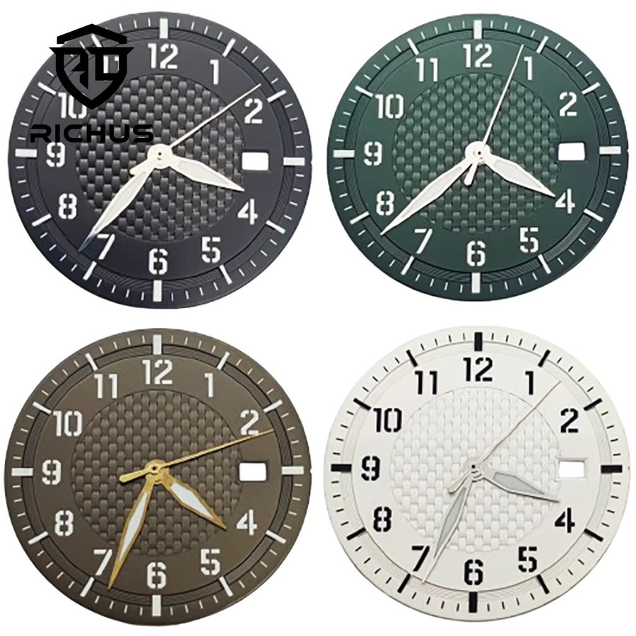 RICHUS Zifferblatt, 34 mm, schwarz, grün leuchtend - Bild 2