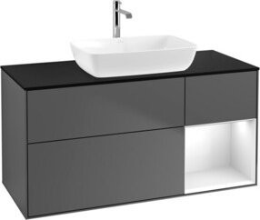 V&B Waschtischunterschrank Finion Wandbeleuchtung Anthrazit lackiert B: 120 cm, T: 50,1 cm, H: 50,1 cm - Bild 1