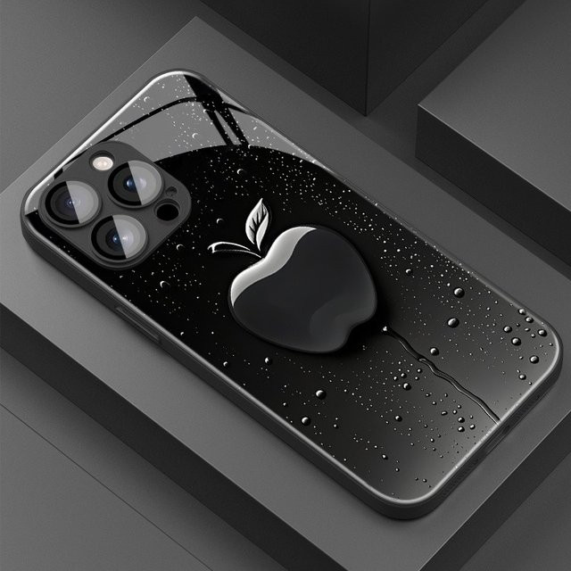 Handyhülle mit Schwarzem Nebel und Wassertropfen Muster für Apple iPhone 11 12 13 14 15 16 17 Pro Max XR XS X in Schwarz - Bild 1