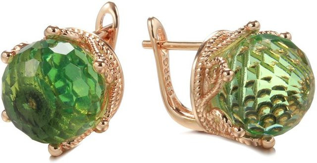 Hängeohrringe Rosegold, Blaue Zirkonia, Damen - Bild 1