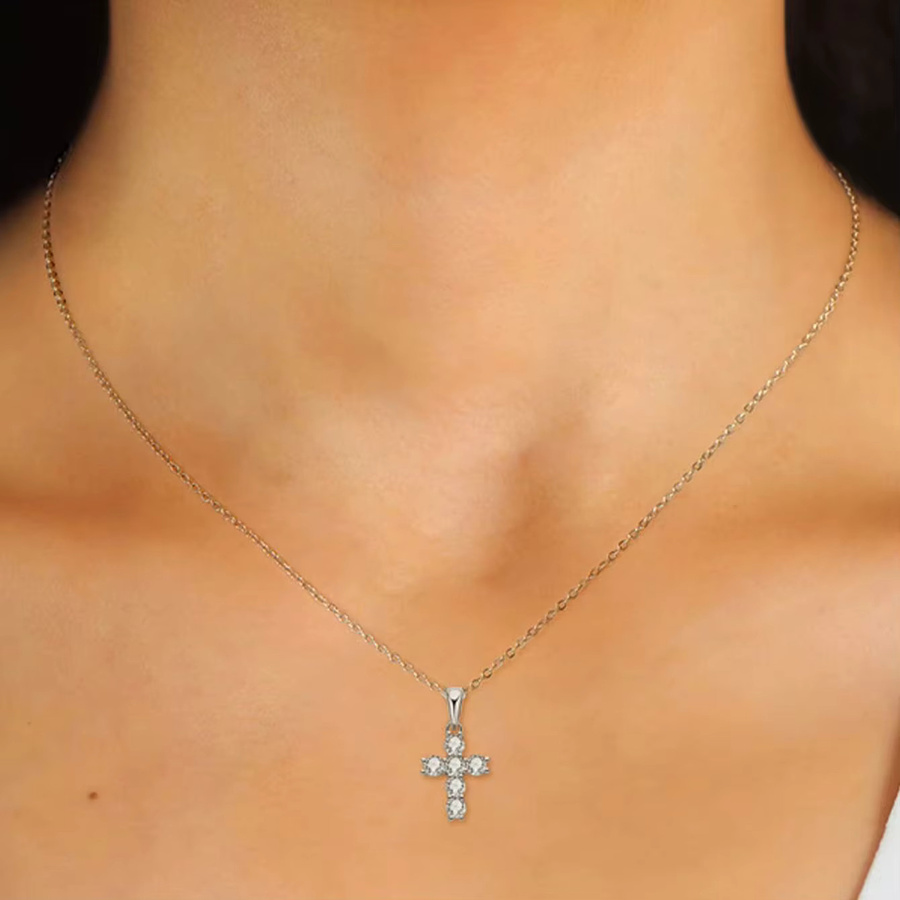 KAHOOT Kreuzkette 925 Silber, Moissanit, Unisex - Bild 4