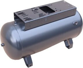 Aerotec Druckluftkessel liegend, 90 l, 11 bar, grau, mit schmaler Konsole ohne Anbau - Bild 1