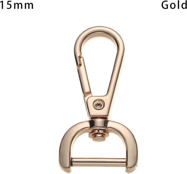 InsprerMe Karabinerverschluss mit Schraubschnalle für Lederhandwerk, 15 mm, Gold - Bild 1