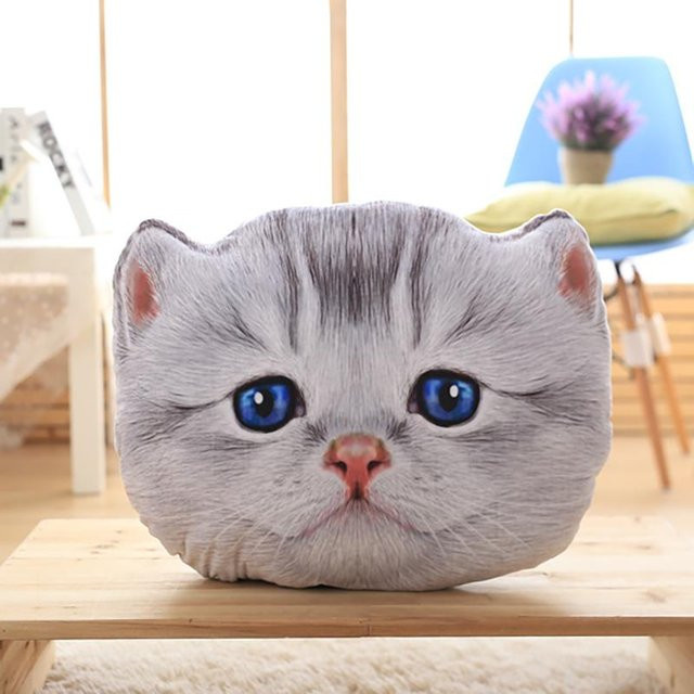 Yiran Health & Beauty Scottish Fold Katze Plüschkissen, 50cm, Grau - Bild 1