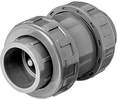 FIAP 2462 Kegelrückschlagventil aus PVC in Grau, Durchmesser: 50 mm, Höhe: 105 mm - Bild 1