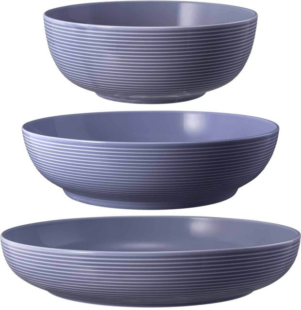 Seltmann Weiden Foodbowl Beat Color Glaze 3er Set Fliederblau aus Porzellan - Bild 1