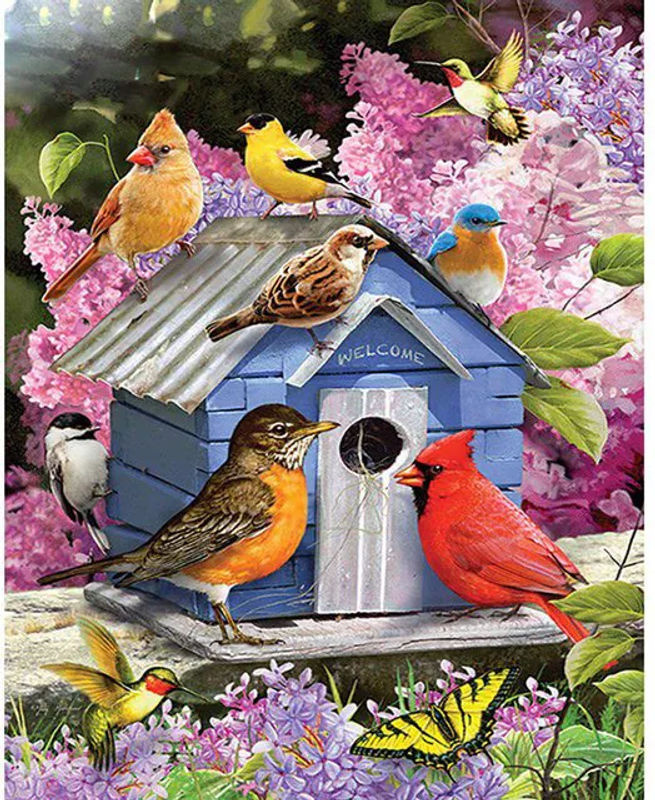 FIYO Diamond Painting Set 5D DIY Vogelnest Motiv als Kreuzstich Mosaik Dekoration, mehrfarbig, B: 30 cm x H: 20 cm - Bild 1