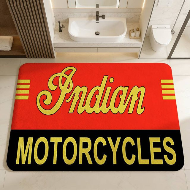 Potdemiel Indian Motorcycle Fußmatte, rutschfest und waschbar, Mehrfarbig, B/T: 60 x 40 cm - Bild 1