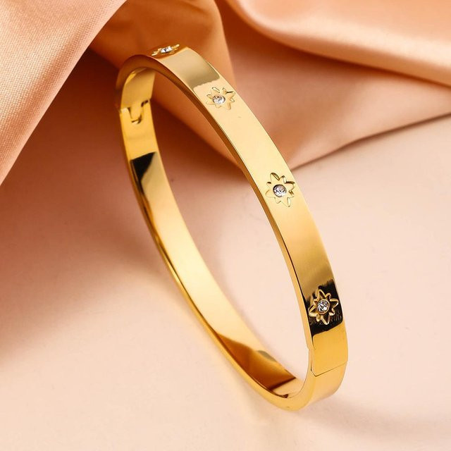YIRAN Armband, Edelstahl, 18K vergoldet, Achtzackiger Stern, Unisex - Bild 1