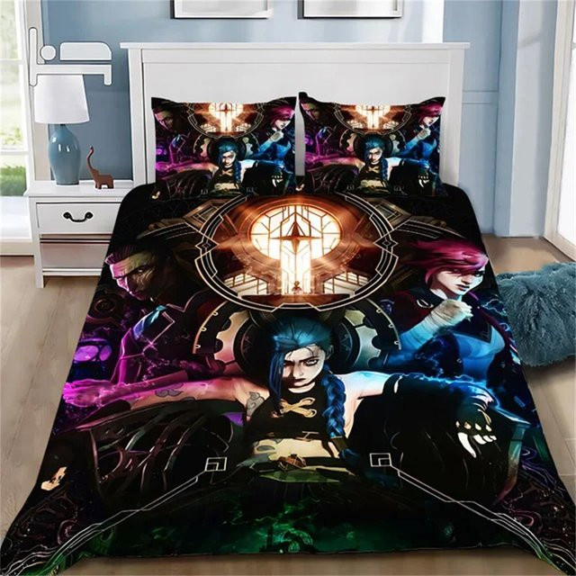 Arcane Jinx Bettwäsche-Set mit 3D-Druck für Erwachsene und Kinder, 3-teilig, Breite: 140 cm, Länge: 210 cm - Bild 1