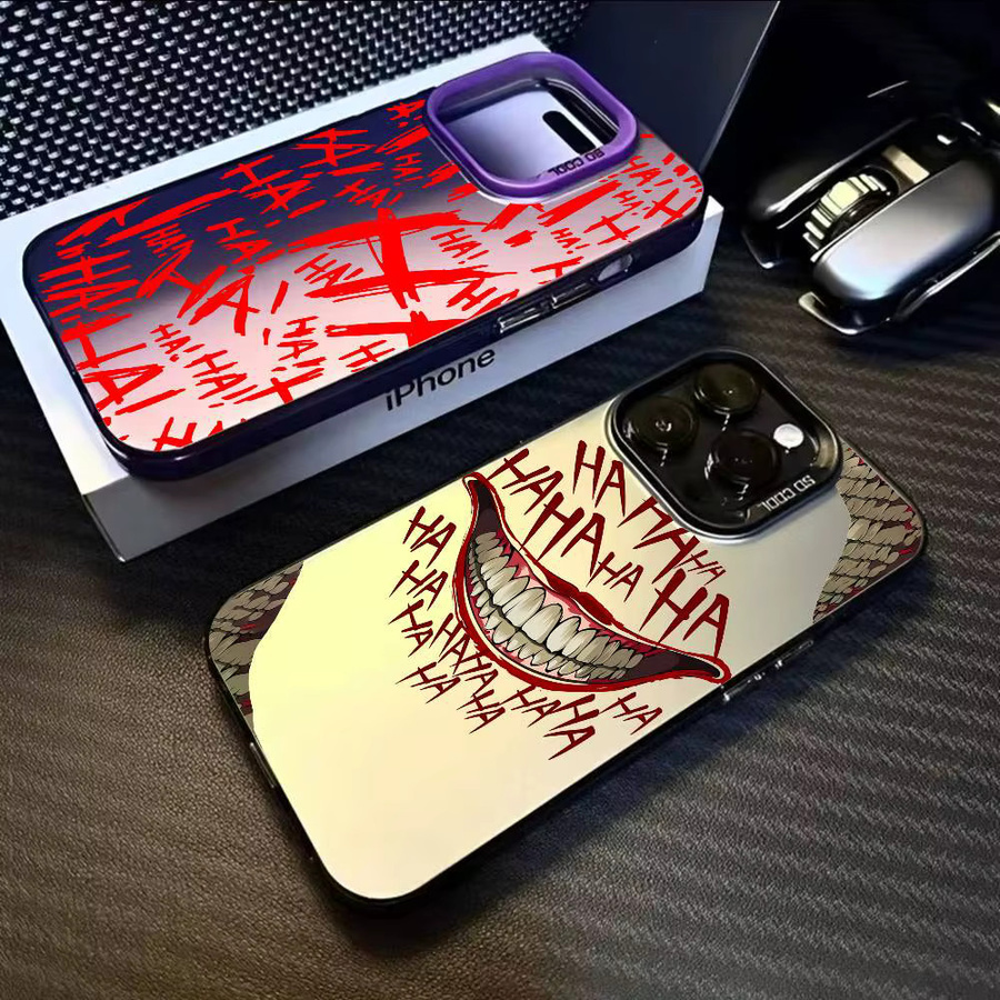 J-JokerS Handyhülle mit lächelndem Gesicht für iPhone 11 bis iPhone 17 Pro Max in Mehrfarbig Matt Laser Metallic Aurora - Bild 3