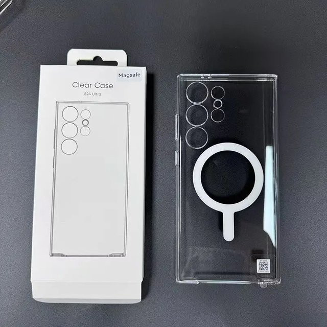 Samsung Galaxy S25 Ultra S24 S23 S22 Ultra Transparente Magnetische Rückseiten-Schutzhülle aus Weichem Plastik - Bild 1