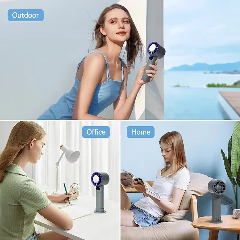 Lenovo Mini Handventilator mit LED Digital-Display und Eiskompression, Gold, 3000mAh, USB wiederaufladbar - Bild 6