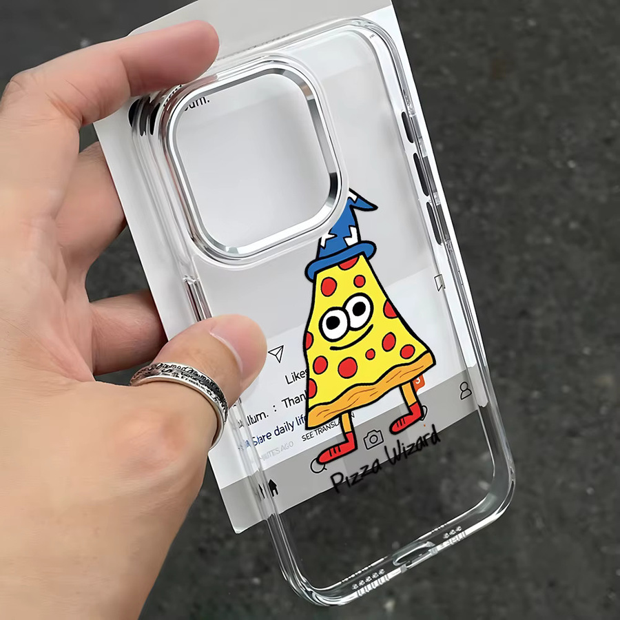 Pizza Wizard Transparente Handyhülle für iPhone 17 Pro Max, 16 Pro Max, 15 Pro, 14, 13, 12, 11 – Weiche und stoßfeste Schutzhülle - Bild 3