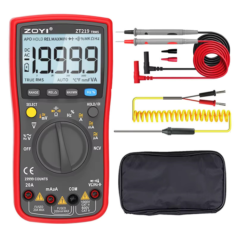 ZOYI ZT219 Digitalmultimeter True RMS AC/DC Multimeter Spannungsprüfer in Rot - Bild 5