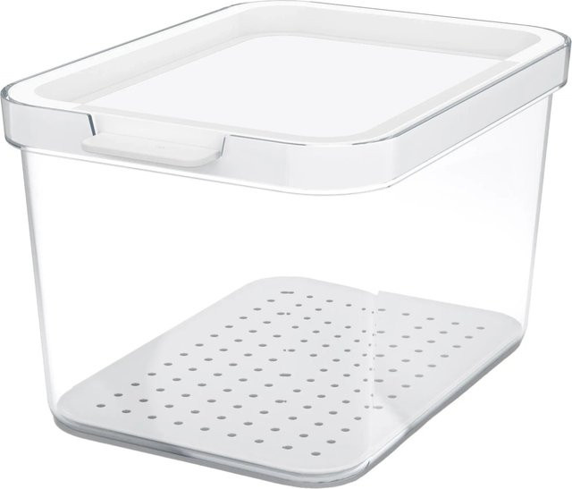 Rotho Kühlschrankorganizer Cauma mit Snap-Lid, stapelbar, Weiß/Transparent, B/T/H: 113,0 x 196,0 x 113,0 cm - Bild 1
