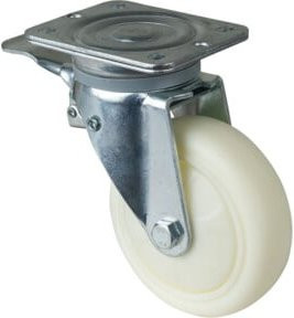 BS Lenkrolle mit Feststeller und Kunststoffkupplung weiß, Durchmesser: 150 mm, Tragkraft: 600 kg, B/T/H: 13,8 x 11,0 cm - Bild 1