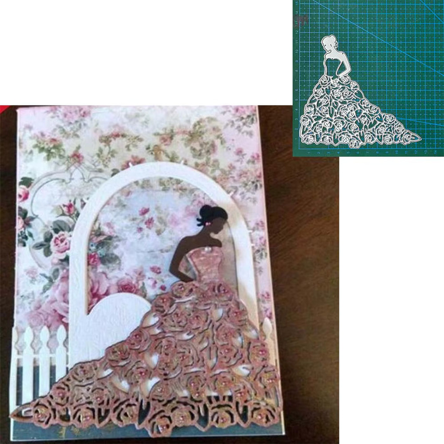 Metall Stanzform Kleid in Silber für Scrapbooking und Papierhandwerk - Bild 5
