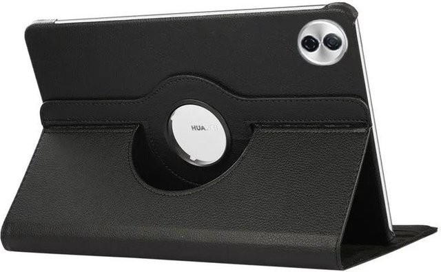 Smarte PU-Leder Schutzhülle für Huawei Honor Pad 10 12.1 Zoll mit 360 Grad drehbarem Klappständer in Schwarz - Bild 1