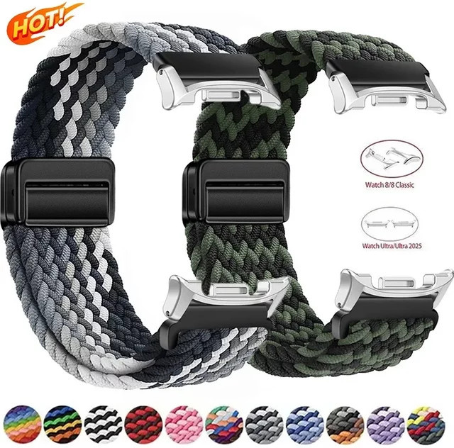 CAOWTAN Uhrenarmband Nylon, bunt, Samsung Galaxy Watch 8 40 44 mm, 8 klassische 46 mm, Galaxy Ultra 2025 - Bild 1