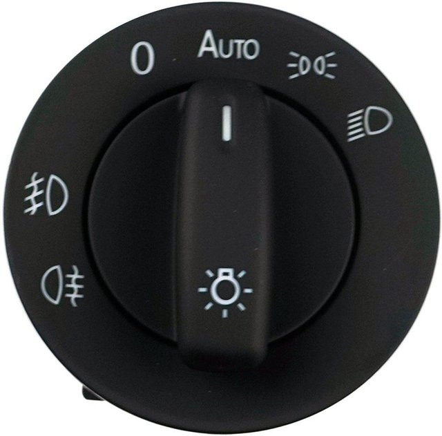 BROSS Scheinwerfer-Schalterknopf mit Auto für VW Seat Skoda 1KO 941 531 N, Schwarz - Bild 1