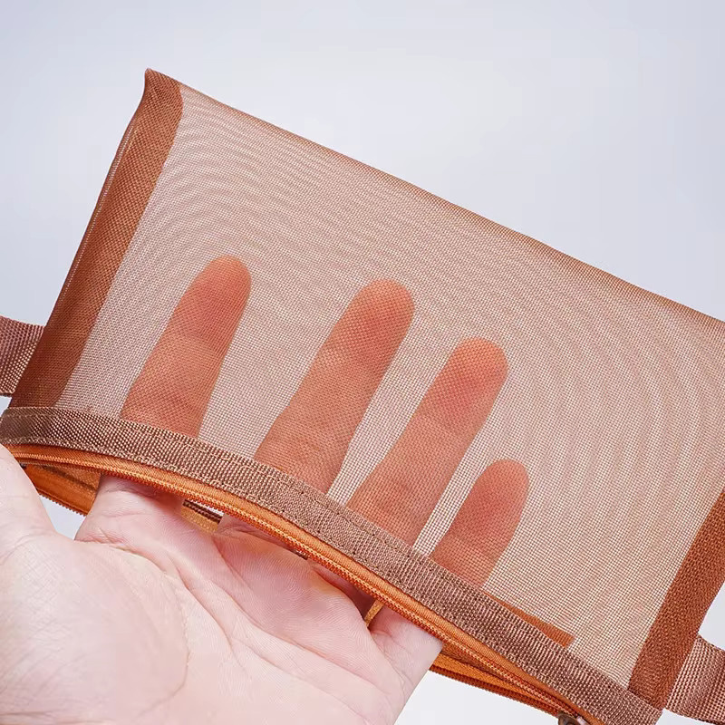 Transparente Mesh Kosmetiktasche mit Reißverschluss als tragbare Reise-Handtasche für Make-up und Schreibwaren - Bild 3