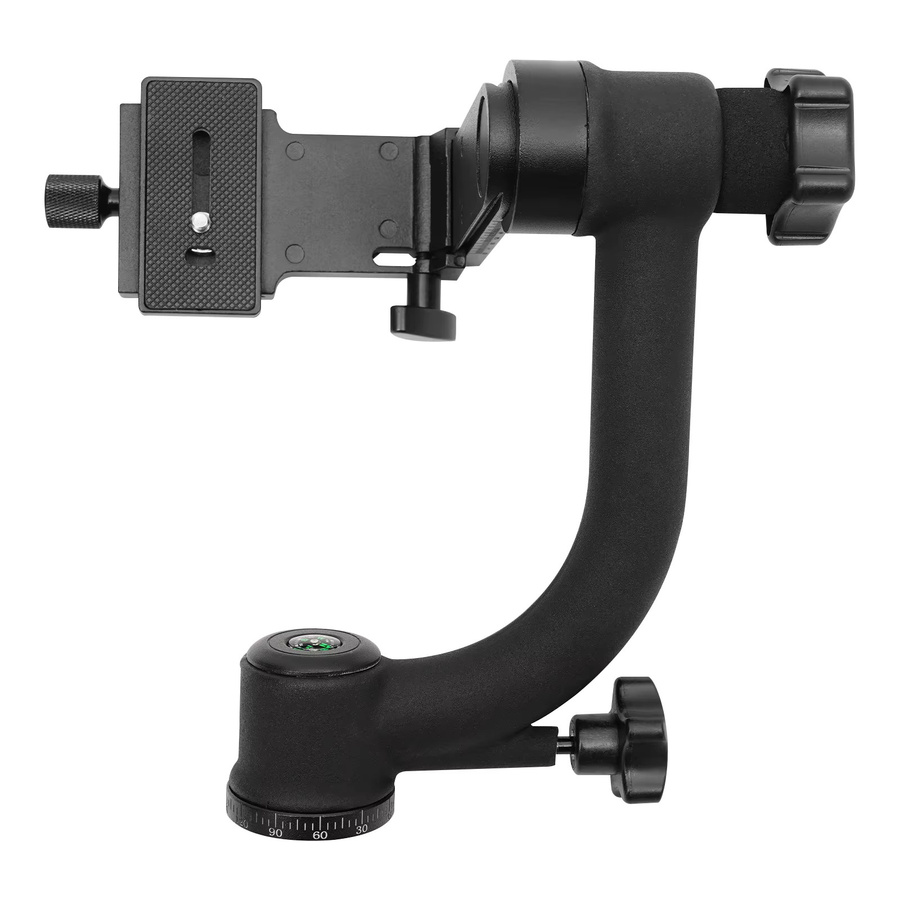 360 Grad Panorama-Gimbal-Stativkopf in Schwarz mit 20 kg Tragfähigkeit für DSLR-Teleobjektive und Wildtier- sowie Sportfotografie - Bild 5