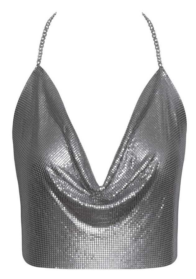 Cottelli ACCESSOIRES Metallic-Top mit Wasserfall-Ausschnitt - Bild 4