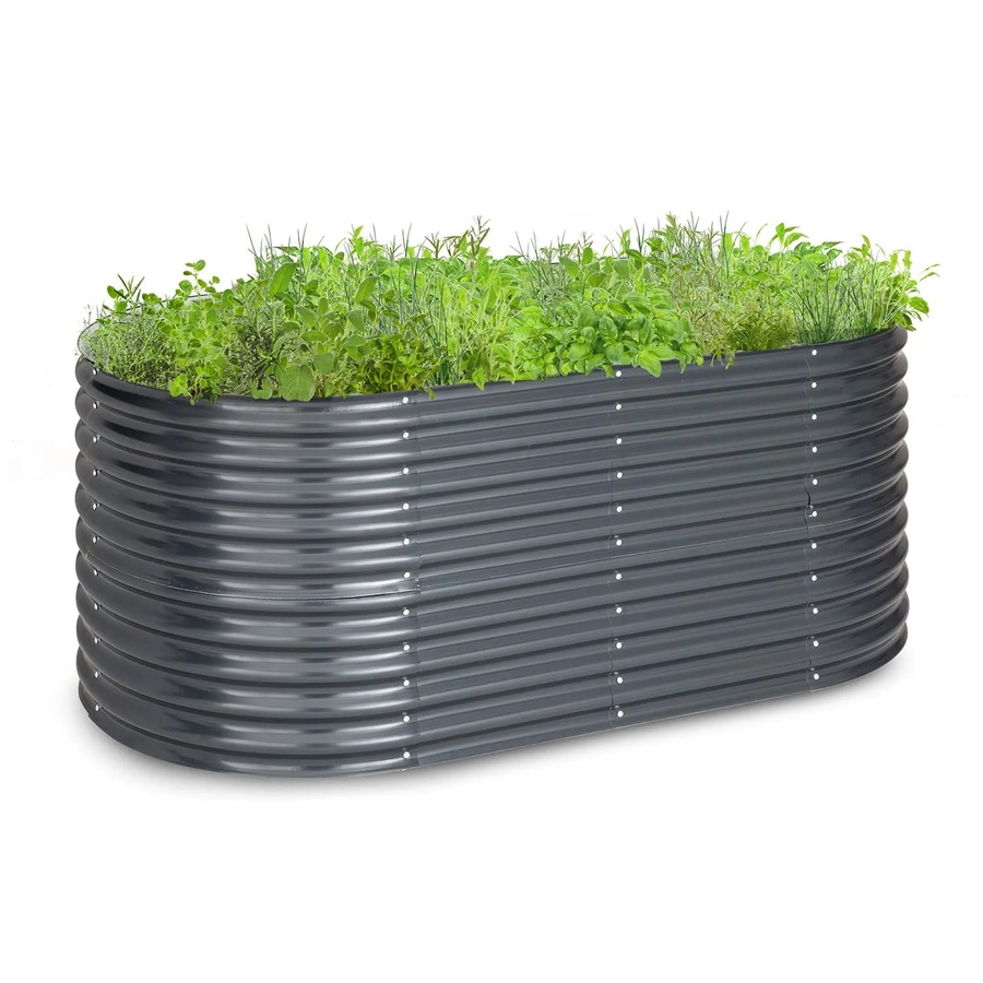 Blumfeldt High Grow Hochbeet aus Stahl-Wellblech in Anthrazit, B/T/H: 200 x 80 x 100 cm - Bild 2