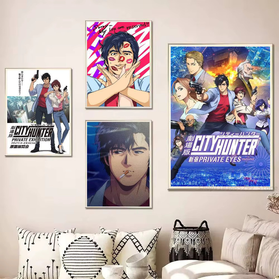 Anime C-City Hunter P-PRIVATE EYES Wandkunst Poster, wasserfester Aufkleber für Wohnzimmer und Schlafzimmer, Mehrfarbig - Bild 3