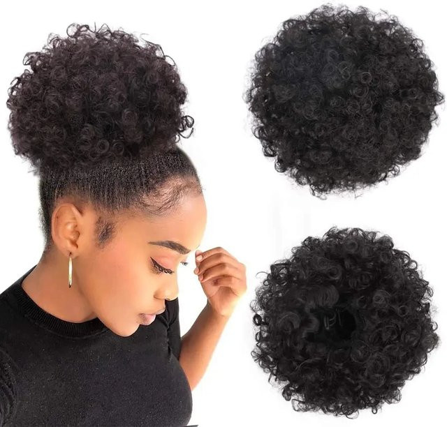 Afro Puff Pferdeschwanz Verlängerung für Damen, synthetisch - Bild 1