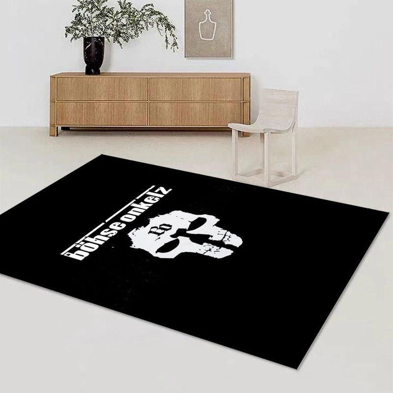Böhse Onkelz Teppich Schwarz Geometrisch Rutschfest und Waschbar B/B: 80 x 120 cm - Bild 2