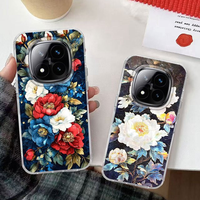Handyhülle Blumenmädchen mit schwarzen Rosen für Xiaomi Redmi Note und diverse Modelle in Schwarz und Multicolour - Bild 1
