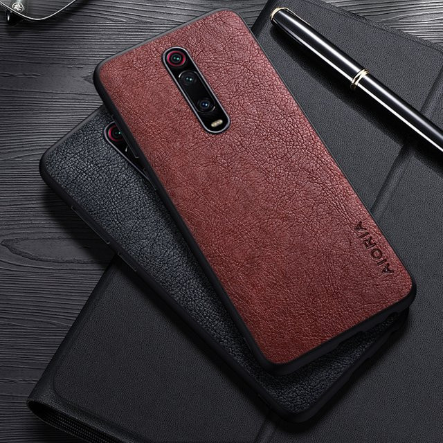 Xiaomi Luxus Leder Business Cover für Mi 9T Pro, Mi 9 SE, Mi 9 Lite und Mi 8 Lite in Braun - Bild 1
