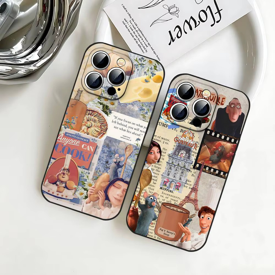 Mesuca Retro R-Ratatouille Handyhülle für iPhone 11 bis 17 Pro Max, Soft Cover in Schwarz und Multicolour - Bild 2