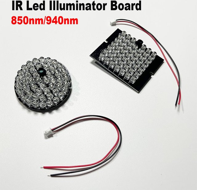 ACDML Unsichtbare IR-Lampenplatte mit Lichtsensor und 48 LED-Beleuchtungsarray in Schwarz, 940-nm-Infrarot, 30 Fuß Reichweite, 120 Grad, 12 V DC - Bild 1
