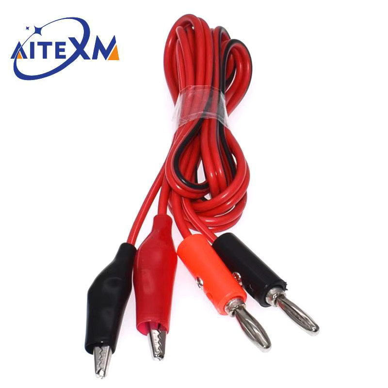 Multimeter Testkabel Set mit Krokodilklemmen und Bananensteckern in Rot, Länge: 1 m - Bild 2