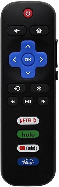 Viesrita RC280A Ersatz-Fernbedienung in Schwarz, kompatibel mit allen Roku HD-Fernsehern von TCL, Hisense, Onn und Insignia - Bild 1