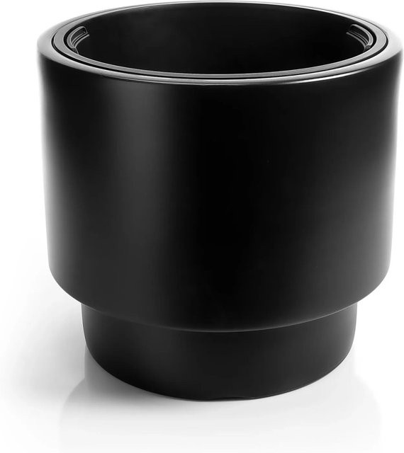 BigDean Blumentopf Design mit Einsatz rund Schwarz Durchmesser: 47 cm wetterfester Übertopf aus Kunststoff - Bild 1
