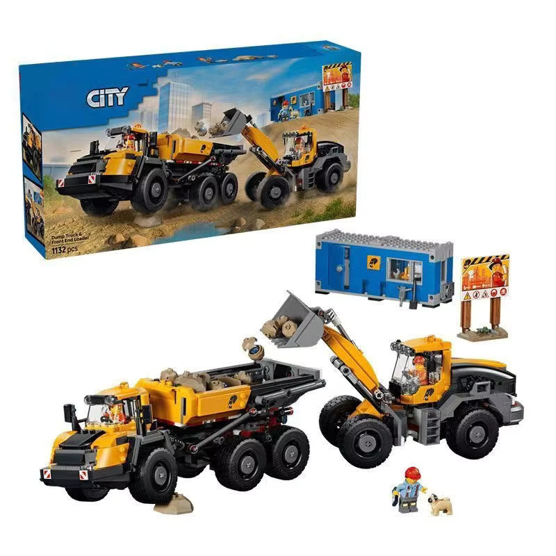 Hot Toys Gelber Lasttransporter mit Selbstkipp-Förderwagen, Bausteinset, 1132 Teile, ab 14 Jahre - Bild 4