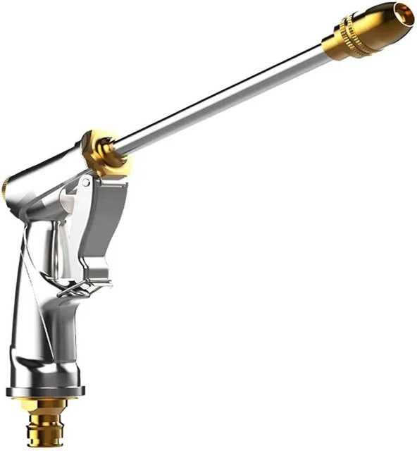Einstellbare Hochdruck-Spritzpistole für die Gartenbewässerung in Grau und Silber - Bild 1
