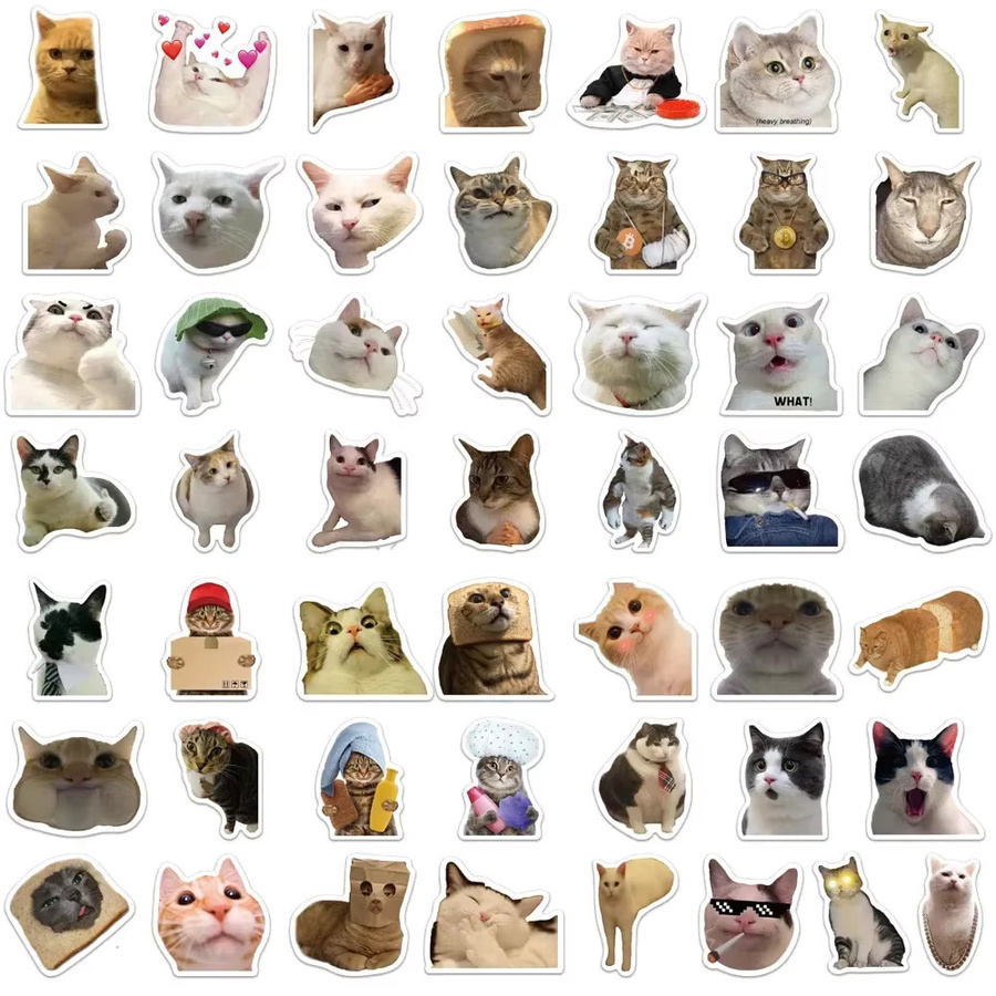 GOGOTU Meme Tier Katze Kitty Aufkleber, 50-teiliges Set - Bild 4