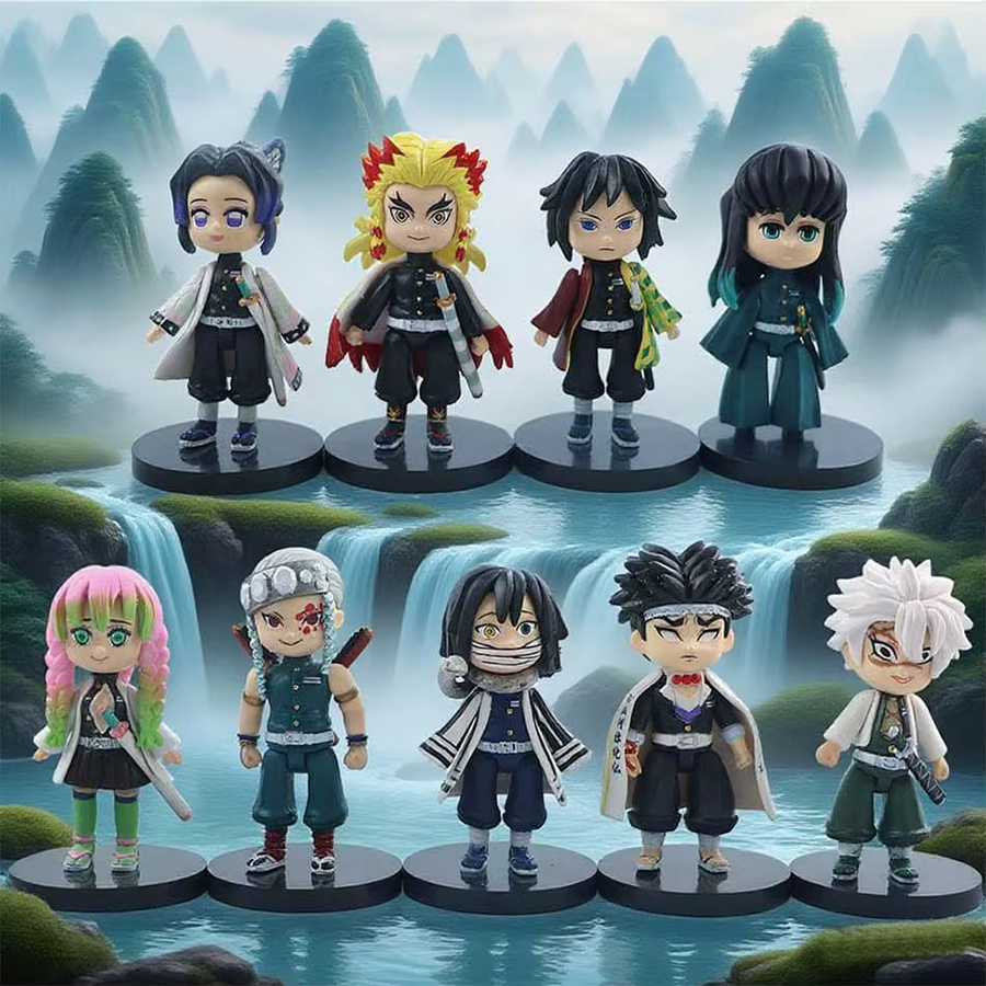 Bandai Anime-Figuren Set Kimetsu no Yaiba Demon Slayer Tanjiro Nezuko Inosuke Zenitsu Multicolor - Bild 2