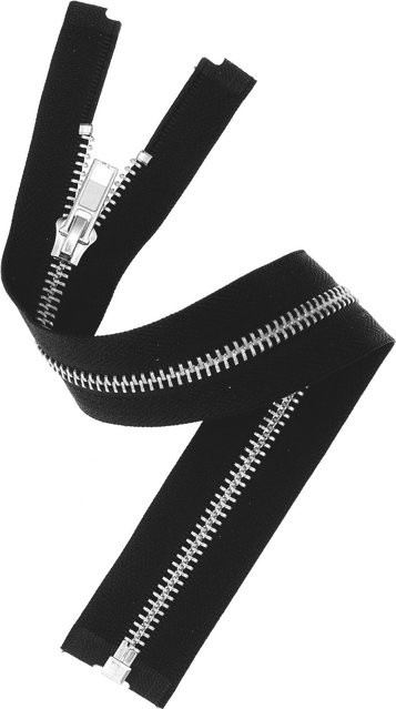 Rico Design Metall Reißverschluss 5mm in Schwarz und Silber, Länge: 30 cm - Bild 1