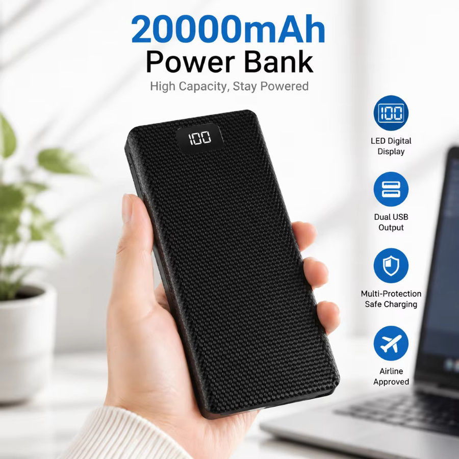 FUNNYSHIELD DIY Powerbank-Gehäuse für 8x 18650 Akkus mit Dual USB und Typ C in Schwarz - Bild 2