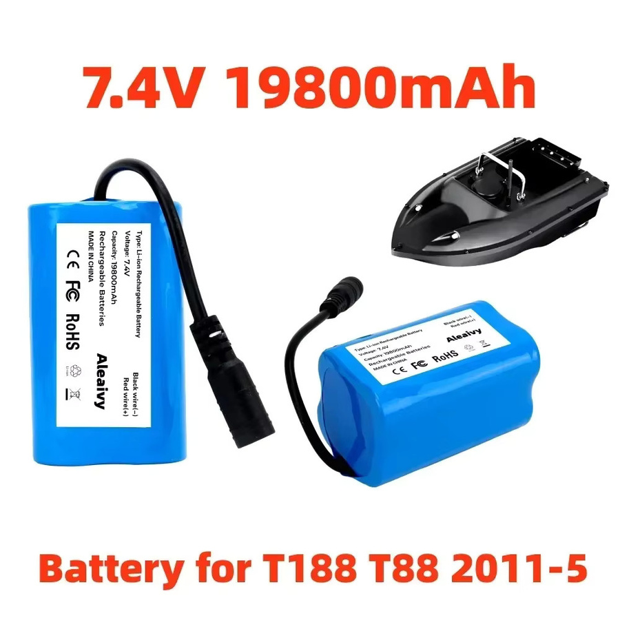 Aleaivy Li-Ionen-Akkupack für Fernbedienung und RC Angelköderboot, 7,4V, 19800mAh, Blau - Bild 4